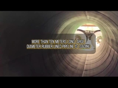 More than 10 meters of rubber lined pipes are being loaded