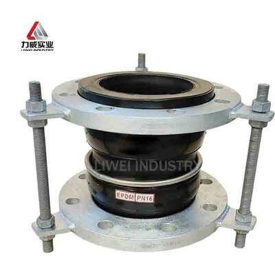 EPDM Body Material Double Sphere Flexible Rubber Joint Designed with Flanged Ends Ensuring Sealing and Flexibility in Fluid Transport Systems