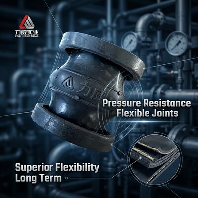 Black Single sphere flexible rubber joint pressure resistance 6 to 40 bars PN6 PN40 durable and for industrial piping systems