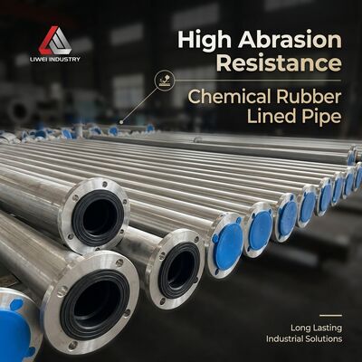 Chemical Rubber Lined Pipe Carbon Steel Stainless Steel Abrasion Resistance High Engineered for Long Lasting Industrial