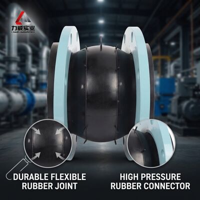 High Vibration Damping Single Sphere Flexible Rubber Joint For 6-40bars PN6-PN40 In Challenging Industrial Settings