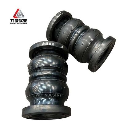 Oil Resistant NBR Double Sphere Rubber Expansion Joint Flanged for Fuel Hydraulic HVAC Systems