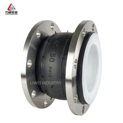 DN150 6 Inch Single Sphere Rubber Expansion Joint PTFE Lined Chemical Duty Flange Compensator
